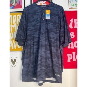 PUMA Men’s CLOUDSPUN Henley Golf Shirt XL Camo Navy Blaze New w/ Tags UPF 40